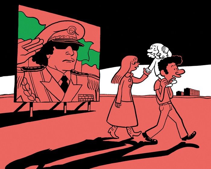Foto principal del artículo 'Una infancia árabe' · Ilustración: Riad Sattouf Foto principal del artículo 'Una infancia árabe' · Ilustración: Riad Sattouf