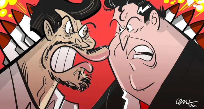 Foto principal del artículo '¿Qué tienen en común la guerra de Irán y la interna colorada?' · Ilustración: Cristian Moreira (MiLoco)