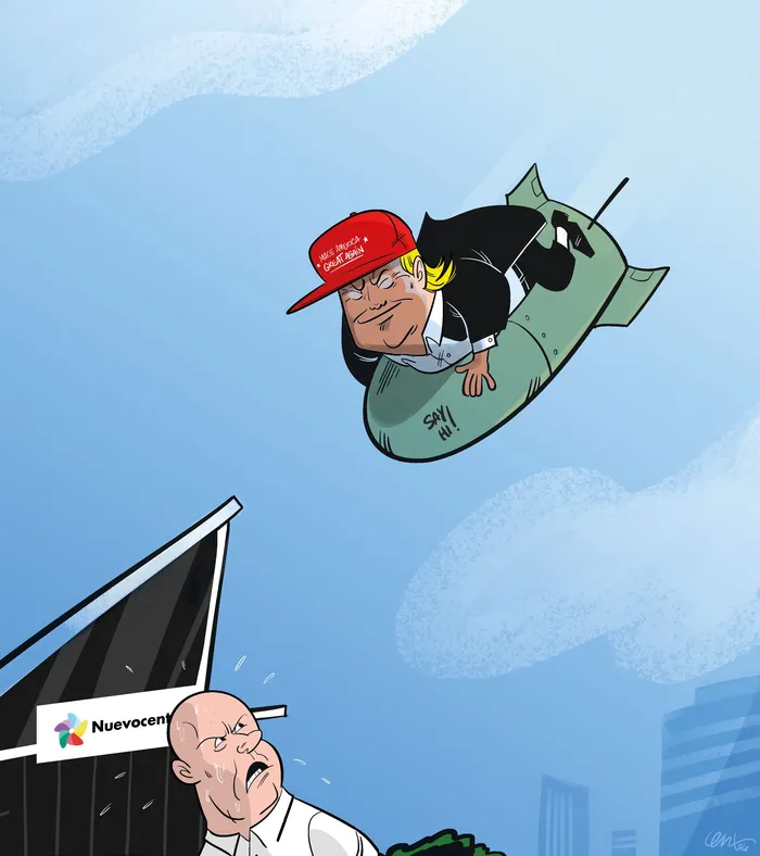 Foto principal del artículo 'Los objetivos militares de Trump en Uruguay' · Ilustración: Cristian Moreira (MiLoco)