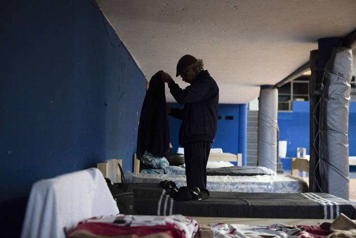 Refugio para personas en situación de calle en Montevideo (archivo, abril de 2020) · Foto: .