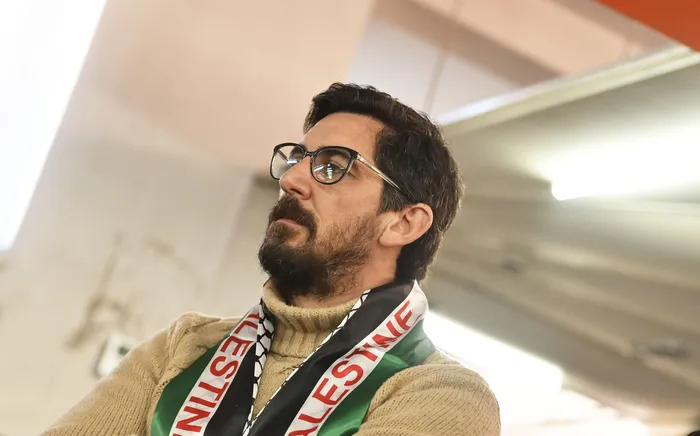 Regino López durante la visita del embajador palestino a Salto. · Foto: Ariel Volpi