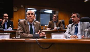 Pablo Abdala, el 12 de junio, en la Comisión de Presupuesto integrada con Hacienda. · Foto: Mara Quintero