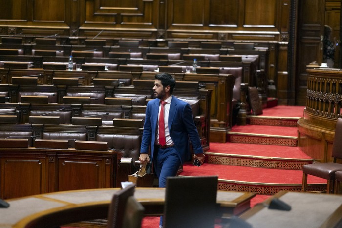 Andrés Ojeda, este miércoles, en la Asamblea General. · Foto: Ernesto Ryan