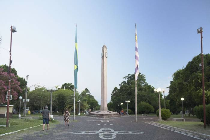 Plaza Internacional ubicada entre las ciudades fronterizas de Rivera y Santana do Livramento. (archivo, enero de 2021) · Foto: Néstor Pereira