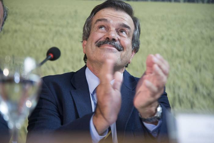 Carlos María Uriarte, hoy, en el Ministerio de Ganadería, Agricultura y Pesca. · Foto: .