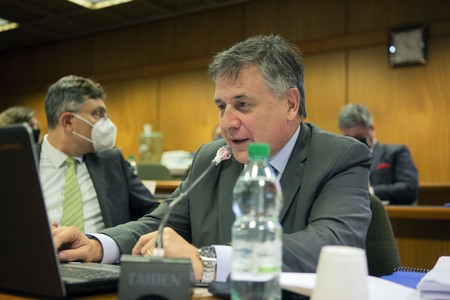 Omar Paganini, en el Anexo del Palacio Legislativo. Archivo, 11 de mayo 2020. Omar Paganini, en el Anexo del Palacio Legislativo. Archivo, 11 de mayo 2020.