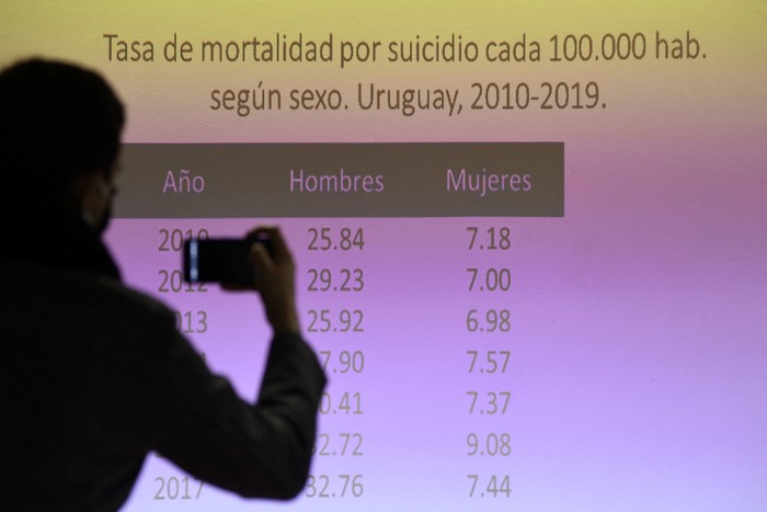 Conferencia de prensa por el Día Nacional de Prevención del Suicidio, el viernes, en el Ministerio de Salud Pública.


 · Foto: Federico Gutiérrez