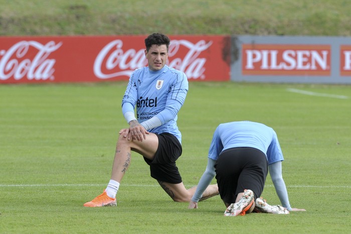 Jose María Giménez, durante un entrenamiento en el Complejo Celeste (archivo, mayo de 2019). · Foto: Federico Gutiérrez