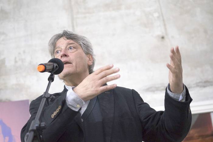 Rafael Michelini, durante un acto en la Huella de Seregni (archivo, setiembre de 2019). · Foto: Mariana Greif