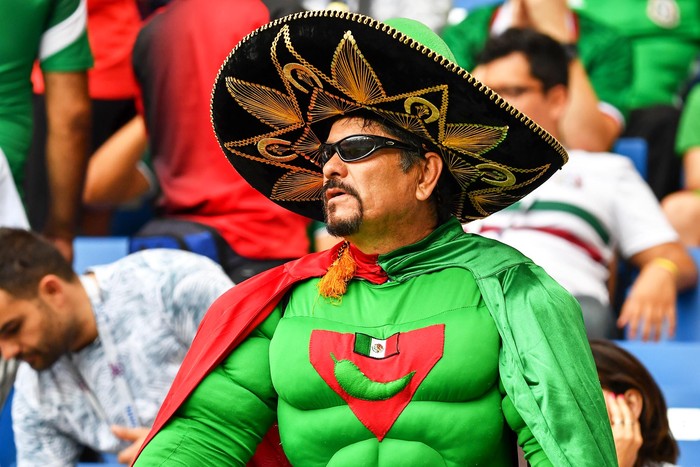 Un hincha mexicano previo al partido contra Corea del Sur, en el Estadio Rostov Arena de Rostov del Don. Foto: Joe Klamar, AFP