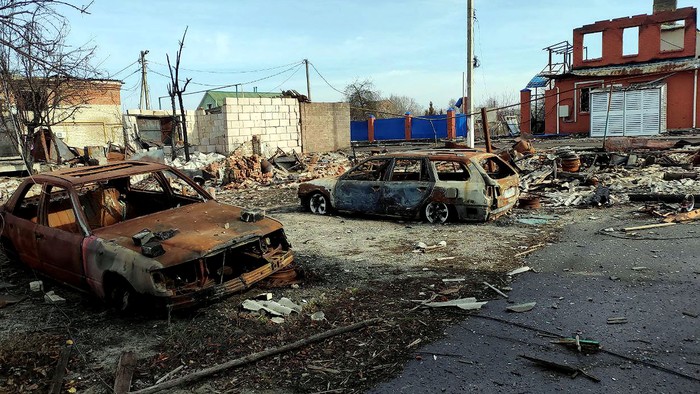 Ciudad de Sudzha, en la región de Kursk, el 13 de marzo de 2025.
Foto: Ministerio de Defensa ruso, AFP