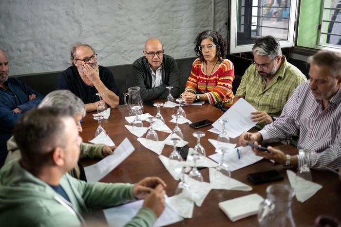 Reunión de la FFSP y las nuevas autoridades de ASSE, el 11 de marzo, en la Federación de Funcionarios de la Salud Pública. · Foto: Mara Quintero