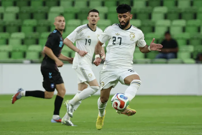 Sultan Mandash, de Arabia Saudita, durante el partido amistoso ante Puerto Rico, el 5 de junio en Austin, Texas. · Foto: Daniel Jefferson, Getty Images, AFP