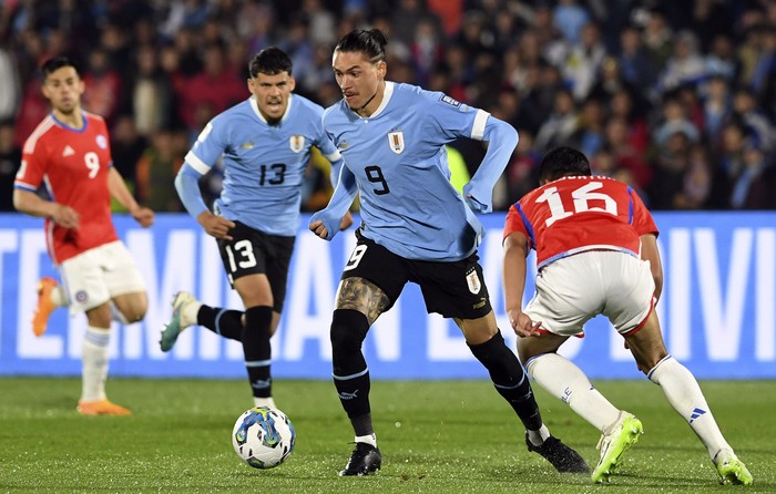 Darwin Núñez, de Uruguay, en el estadio Centenario (archivo, setiembre de 2023). · Foto: Sandro Pereyra