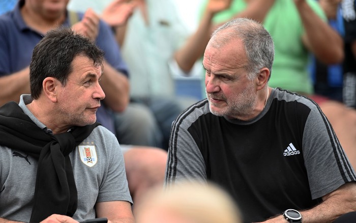 Jorge Giordano  y Marcelo Bielsa (archivo, noviembre de 2023). · Foto: Alessandro Maradei