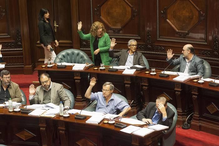 Sesión del Senado, hoy, en el Palacio Legislativo.  · Foto: Federico Gutiérrez