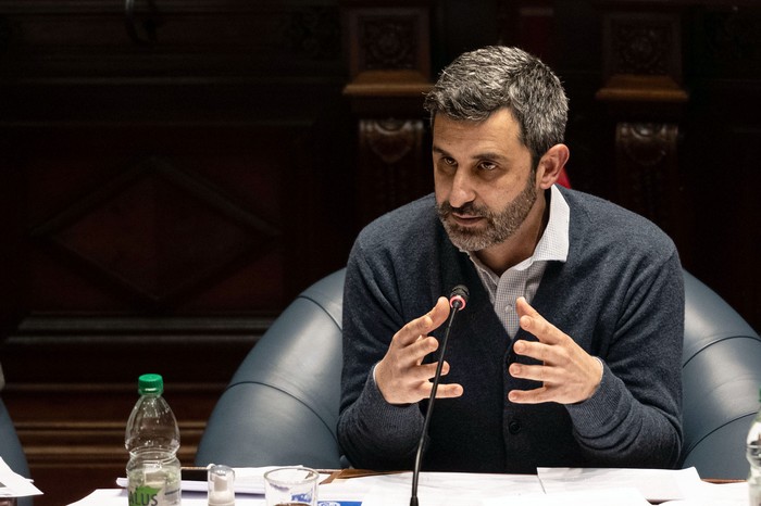 Daniel Caggiani, el 30 de julio, durante la sesión de la Cámara de Senadores. · Foto: Mara Quintero