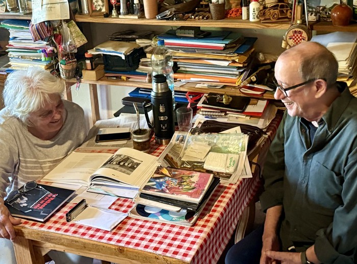 Lucía Topolansky y Silvio Rodríguez, el 16 de octubre. Foto: Publicación de Julieta Sierra en X