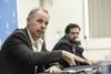 Gustavo Grecco y Federico Preve, el 9 de octubre, durante la conferencia de prensa, en el Sindicato Médico del Uruguay.
· Foto: Federico Gutiérrez Gustavo Grecco y Federico Preve, el 9 de octubre, durante la conferencia de prensa, en el Sindicato Médico del Uruguay.
· Foto: Federico Gutiérrez
