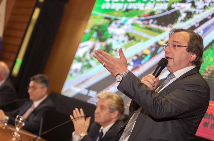 José Luis Falero en la presentación del Plan Nacional de Infraestructura, el 5 de julio, en la Torre Ejecutiva. · Foto: Ernesto Ryan