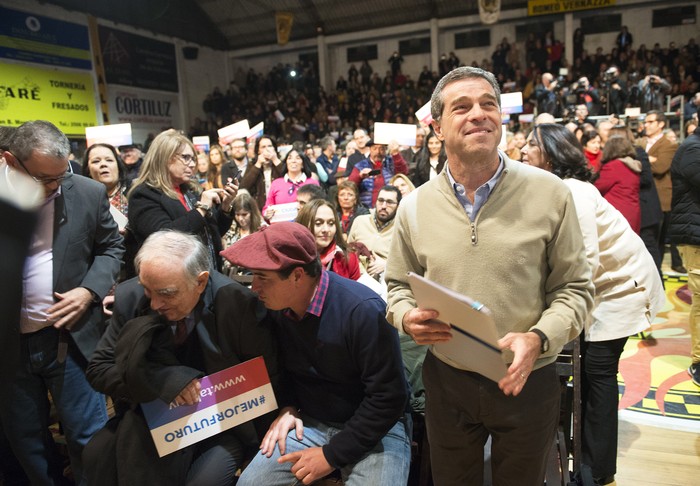Ernesto Talvi, durante el acto lanzamiento de su precandidatura por Ciudadanos, en el club Larre Borges. 