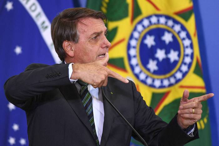 Jair Bolsonaro, 9 de febrero, en el Palacio Planalto de Brasilia. · Foto: Evaristo Sa, AFP