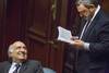 Guillermo Domenech y Mario Bergara en el Senado (archivo, junio de 2020). Guillermo Domenech y Mario Bergara en el Senado (archivo, junio de 2020).