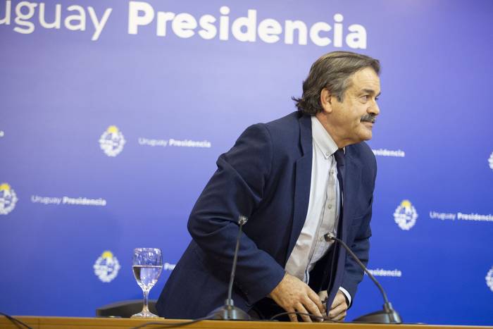 Carlos María Uriarte, durante una conferencia de prensa en la Torre Ejecutiva (archivo, junio de 2020). · Foto: .