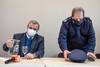 Jorge Larrañaga y Erode Ruíz en la Jefatura de Policía de Montevideo (archivo, julio de 2020). · Foto: Javier Calvelo, adhocFOTOS Jorge Larrañaga y Erode Ruíz en la Jefatura de Policía de Montevideo (archivo, julio de 2020). · Foto: Javier Calvelo, adhocFOTOS