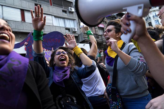 Marcha por el Día Internacional de la Mujer en Montevideo.  · Foto: Mariana Greif