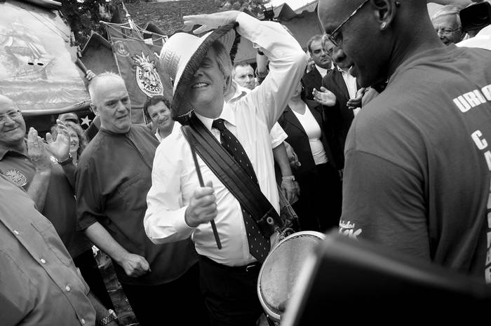 Tabaré Vázquez, ayer, durante su visita a DAECPU · Foto: Pablo Nogueira