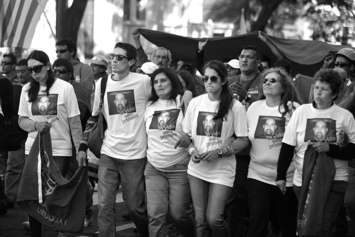 Marcha del SUNCA, ayer, por la Avenida del Libertador Brig. Gral. Juan Antonio Lavalleja de Montevideo. · Foto: Pedro Rincón