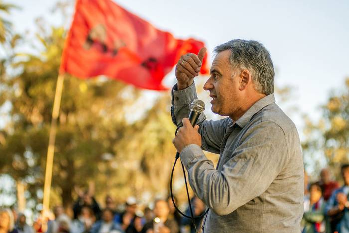Yamandú Orsi durante una actividad del MPP, en el Parque Rodó (06.11.2022). · Foto: Alessandro Maradei