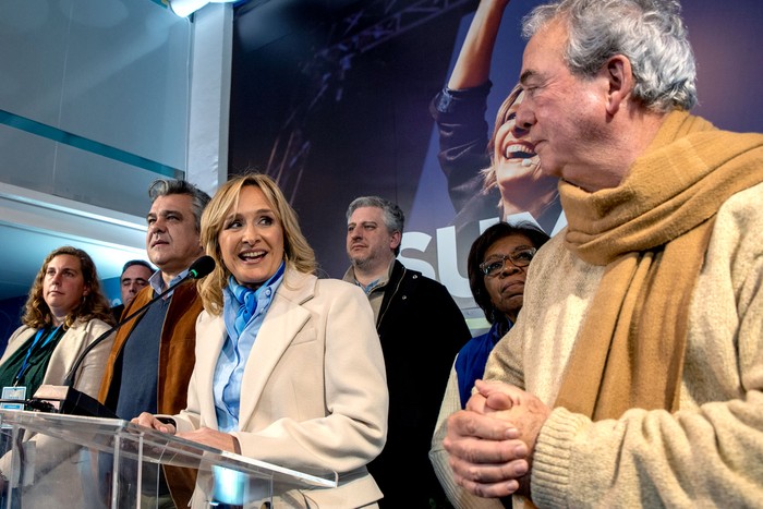 Laura Raffo y Luis Alberto Heber, en la sede de Sumar (archivo, junio de 2024). · Foto: Martín Varela Umpiérrez