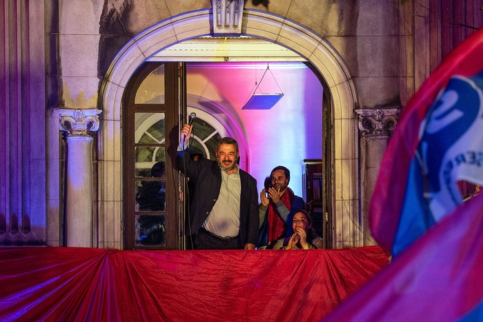 Mario Bergara, el 11 de mayo, en la Huella de Seregni. · Foto: Martín Varela Umpiérrez