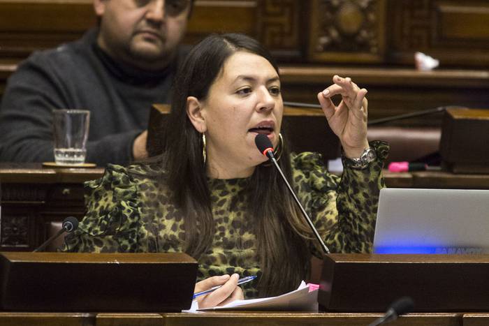 Bettiana Díaz en la Cámara de Diputados (archivo, enero de 2020). · Foto: Ernesto Ryan