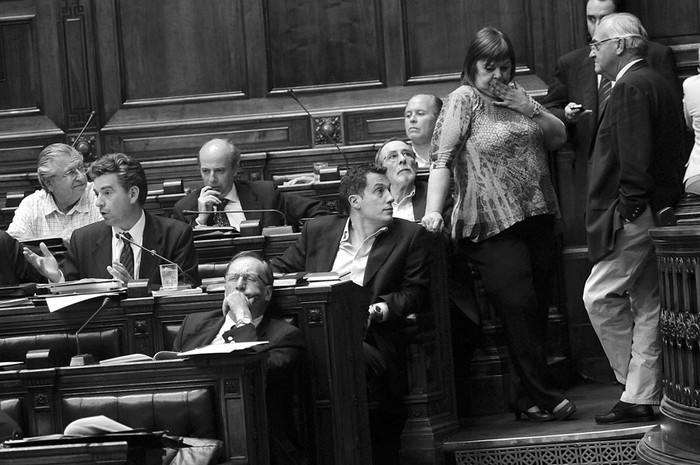 Intervención de Gerardo Amarilla, durante la sesión de ayer de la Cámara de Diputados. · Foto: Pablo Nogueira