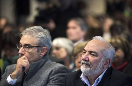 Robert Silva y Wilson Netto, durante la presentación del informe sobre el estado de la educación en Uruguay 2017-2018 del Ineed. · Foto: Federico Gutiérrez Robert Silva y Wilson Netto, durante la presentación del informe sobre el estado de la educación en Uruguay 2017-2018 del Ineed. · Foto: Federico Gutiérrez