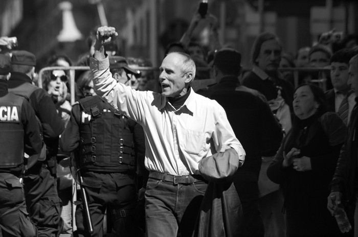 Álvaro Jaume, Irma Leites, Aníbal Varela y Jorge Zabalza, ayer, cuando llegaban al juzgado.  · Foto: Pablo Vignali