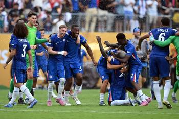 Los jugadores del Chelsea después del partido final de la Copa Mundial de Clubes ante el Paris Saint-Germain, el 13 de julio, en el estadio MetLife en East Rutherford, Nueva Jersey. · Foto: Angela Weiss, AFP