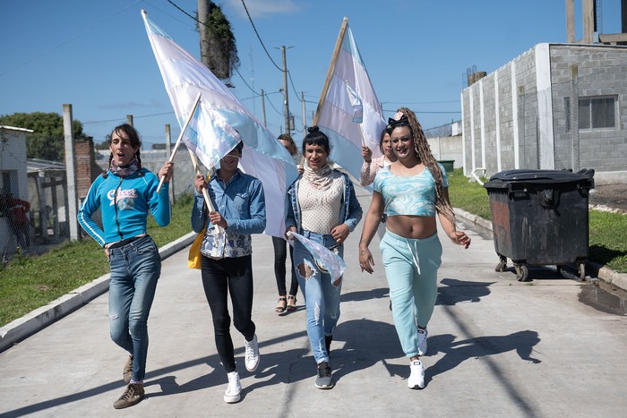 Florencia, Sofía, Andy y Candela, mujeres trans en la Unidad 4 (ex Comcar). · Foto: Alessandro Maradei