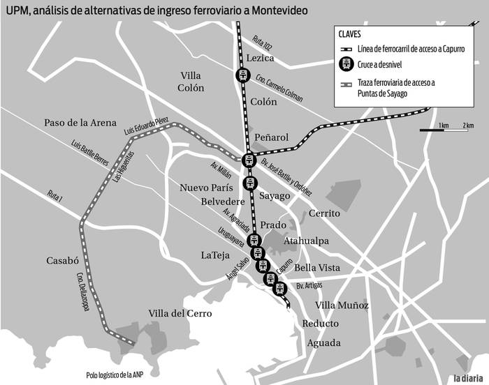 Foto principal del artículo 'La instalación de un tren subterráneo en Montevideo se maneja como alternativa para la salida de la producción de UPM'