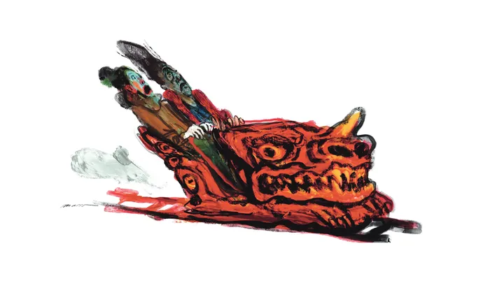 Foto principal del artículo 'La política en el Tren Fantasma' · Ilustración: Federico Murro