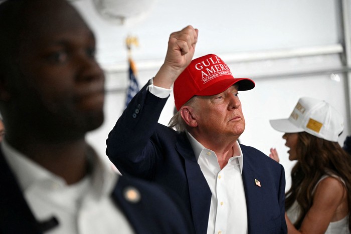 Donald Trump, en Ochopee, Florida, el 1 de julio. · Foto: Andrew Caballero Reynolds, AFP