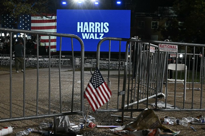 Lugar del evento de la noche electoral de Kamala Harris, el 6 de noviembre, en la Universidad Howard, en Washington DC.  foto: angela weiss, afp