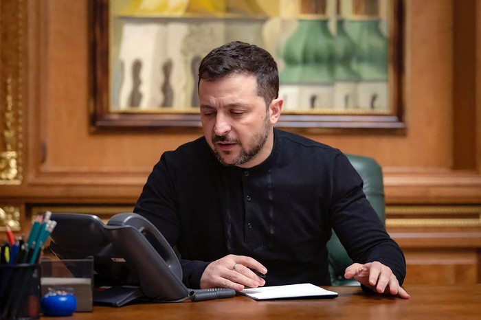 Volodímir Zelenski, presidente de Ucrania, en su oficina en Kiev. · Foto: Presidencia de Ucrania