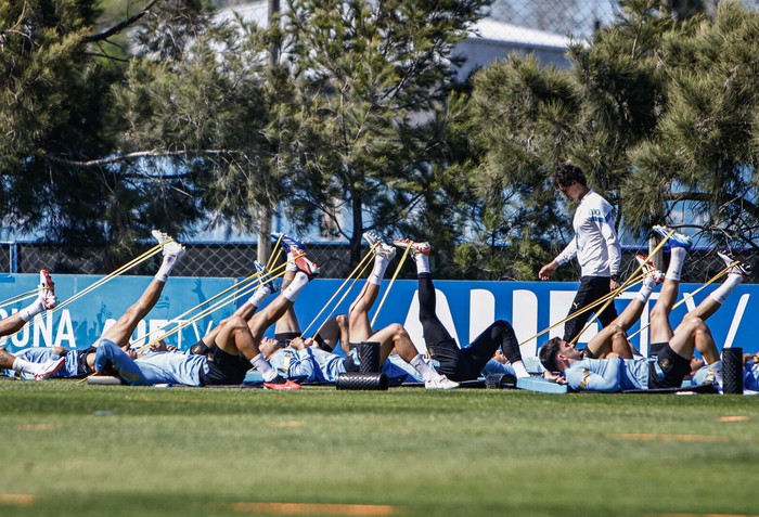 Entrenamiento de la Selección Uruguaya en el Complejo Uruguay Celeste (archivo, octubre de 2023). · Foto: Ernesto Ryan