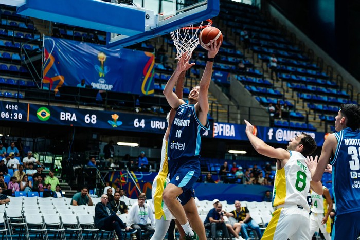 Uruguay vs Brasil por la Americup, el 23 de agosto en Nicaragua. · Foto: Fiba Americup