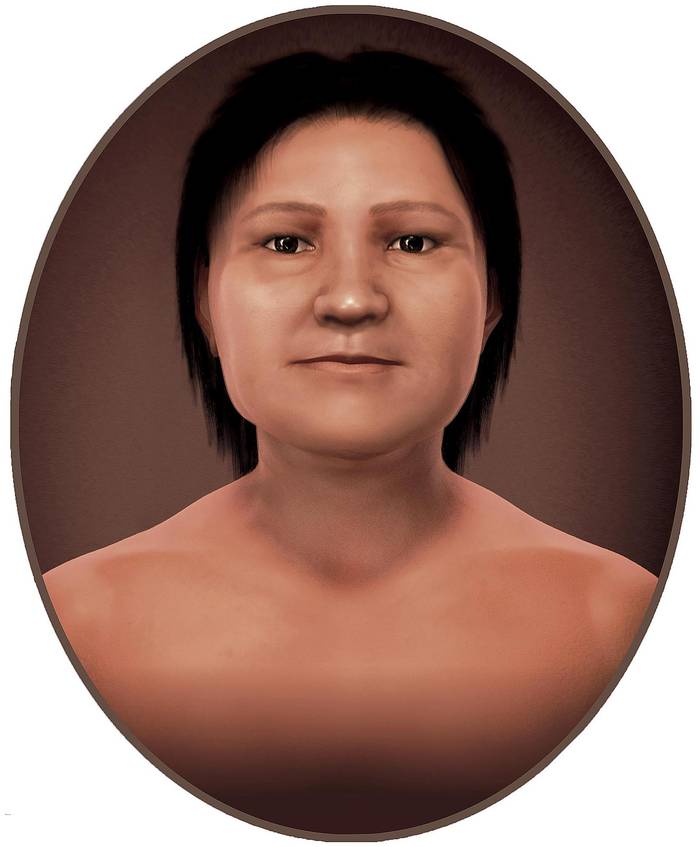 Reconstrucción facial de la indígena muerta hace 1.600 años.