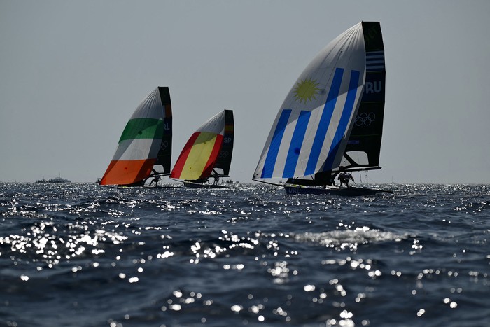 Competencia de vela en el puerto deportivo de Roucas-Blanc, en Marsella, el 28 de julio. · Foto: Christophe Simon, AFP